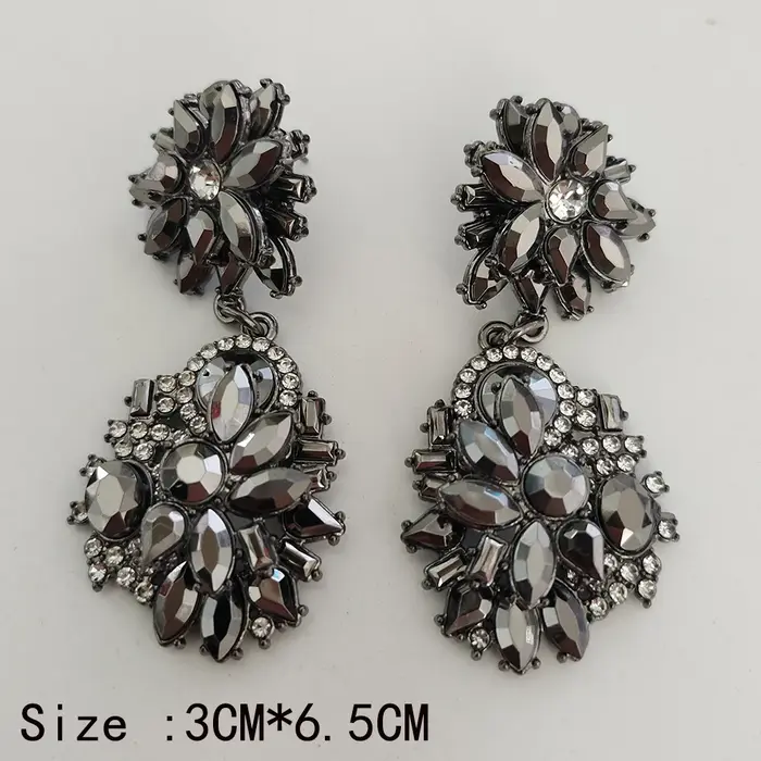 2026 nouveau indien Vintage pistolet gris cristal strass grand collier