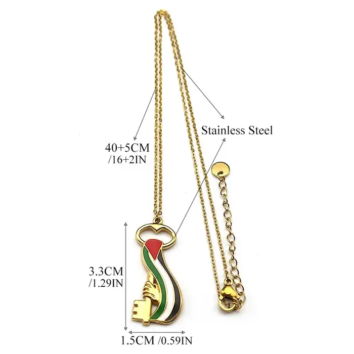 Collier en acier inoxydable et or émaillé pour hommes et femmes
