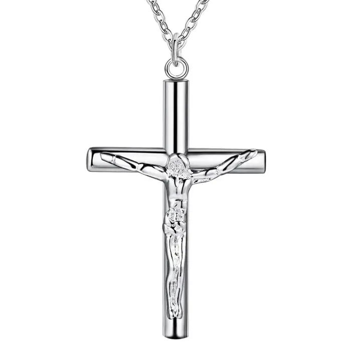 Collier punk SAY en argent 925 avec motif croix pour femmes pour occasions spéciales fantaisie bijoux