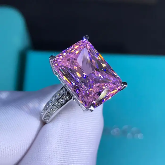 WUIHA – bague Cocktail Vintage en argent Sterling 925, 6 CT, coupe radiante, saphir de laboratoire, citrine, diamant à haute teneur en carbone, bijoux fins