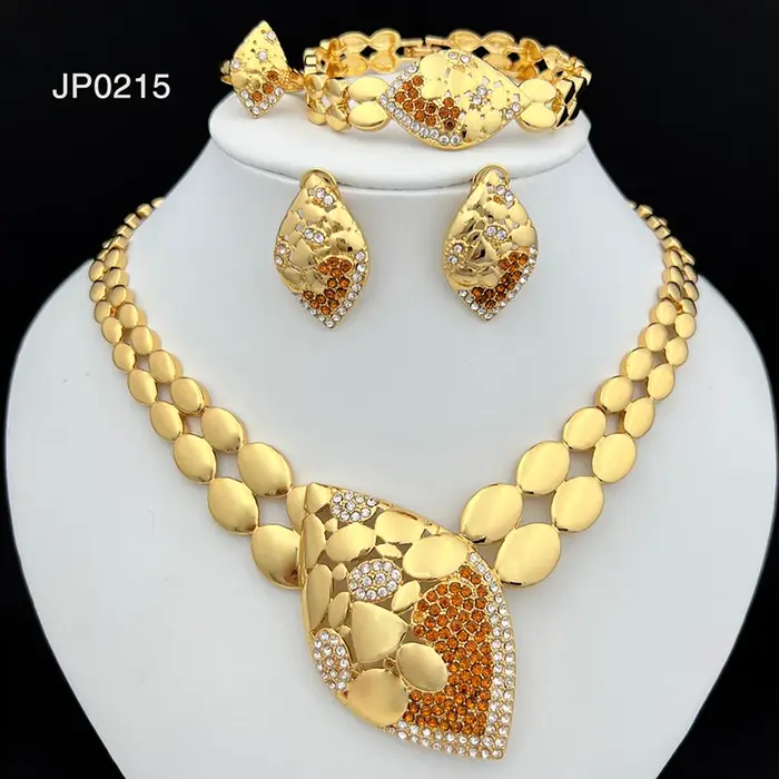 Ensembles de bijoux de qualité pour femmes, design de luxe, Dubaï, tendance, document en or, collier