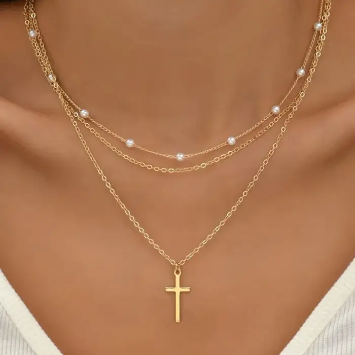 Collier bohème multicouche minimaliste vintage pour femmes pendentif bâton chaîne à maillons clavicule bijoux à la mode occasions spéciales