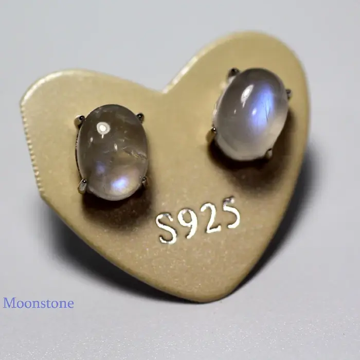 Boucles d'oreilles Meihan Natural Charm en argent sterling 925 avec pierres précieuses naturelles de