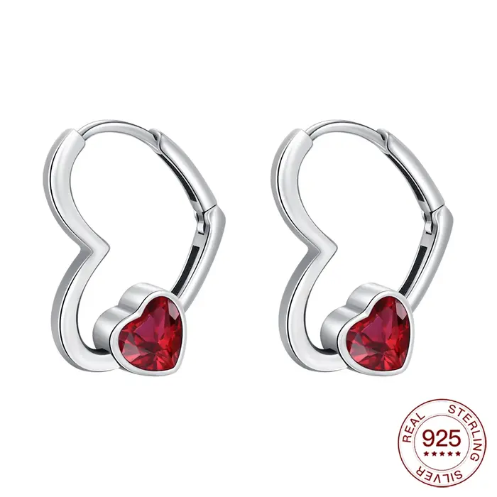 Boucles d'oreilles cœur à cœur en argent sterling S925 2026 – Nouveauté tendance, bijoux originaux, 