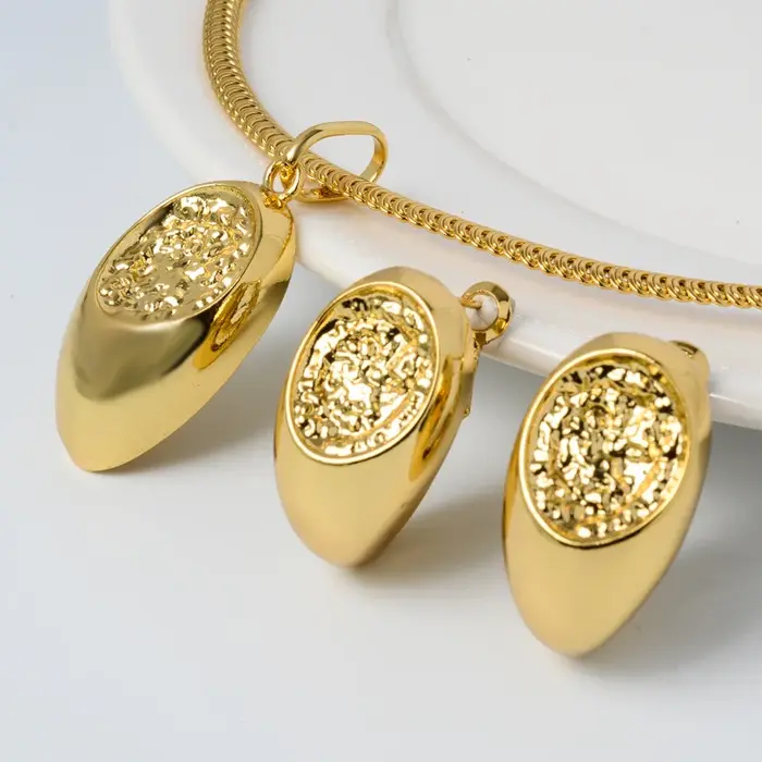 Sunny – ensemble de bijoux classique plaqué or 18 carats pour femmes, boucles d'oreilles, collier av