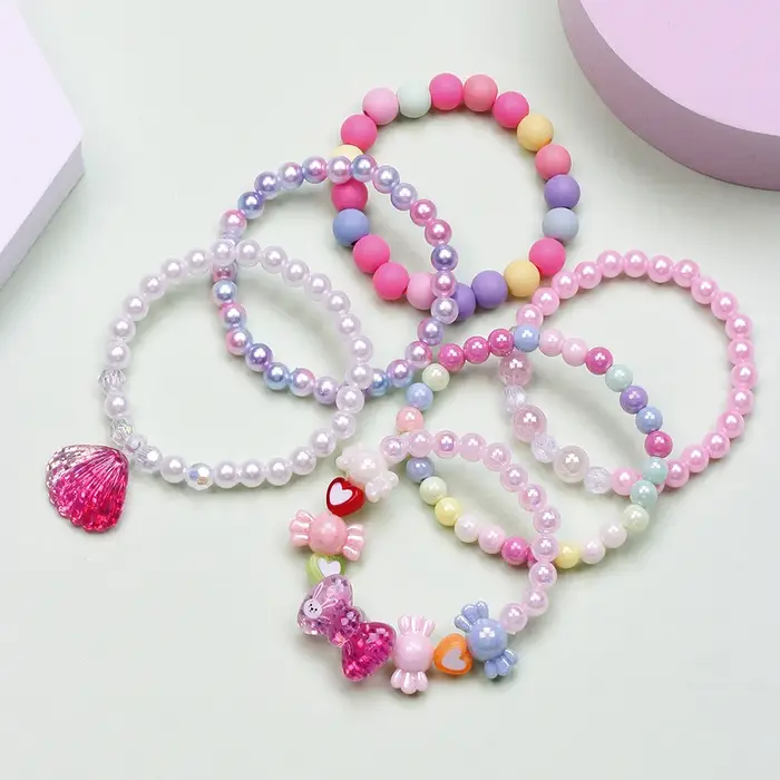 Bracelets de fête en acrylique multicolores à motifs cœur pour filles, trackers d'humeur et cadeaux d'anniversaire