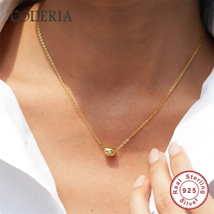 Pendentif rotatif Moissanite plaqué or 18 carats pour femme