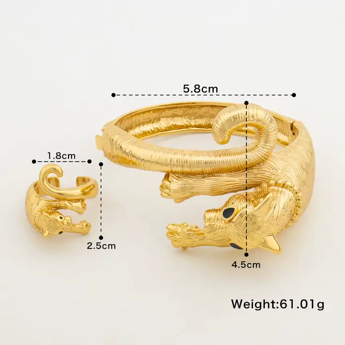 Bracelet couleur or dubaï avec bague, ensemble pour fête, couleur or 18 carats, ensemble de bagues de Cocktail pour fiançailles, accessoires de bijoux