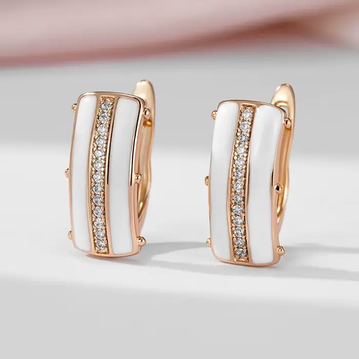 SYOUJYO – boucles d'oreilles pavées en Zircon naturel pour femmes