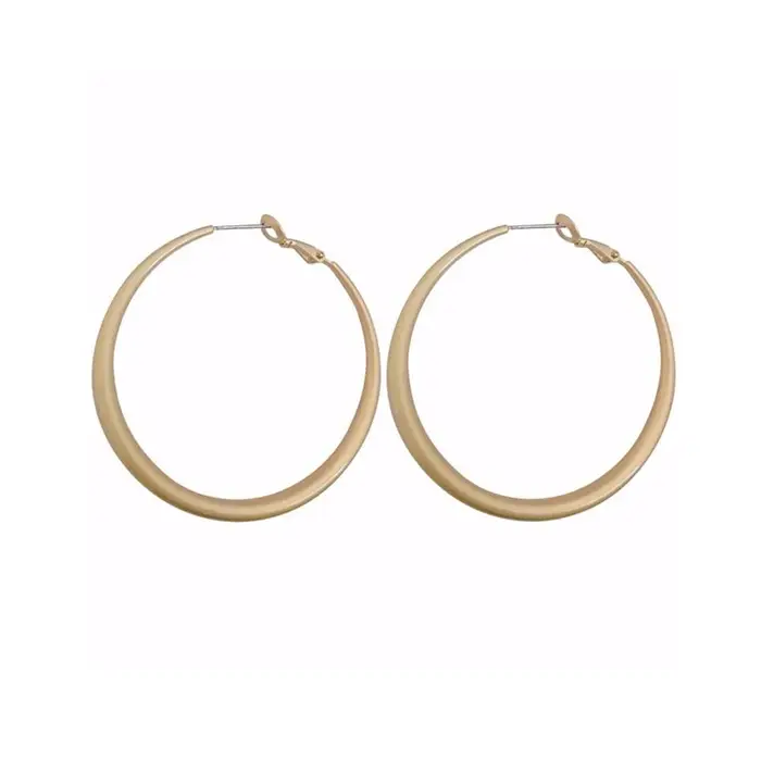 BLIJERY mode couleur or mat grandes boucles d'oreilles tempérament rond cercle boucle d'oreille pour les femmes rétro bijoux cadeau