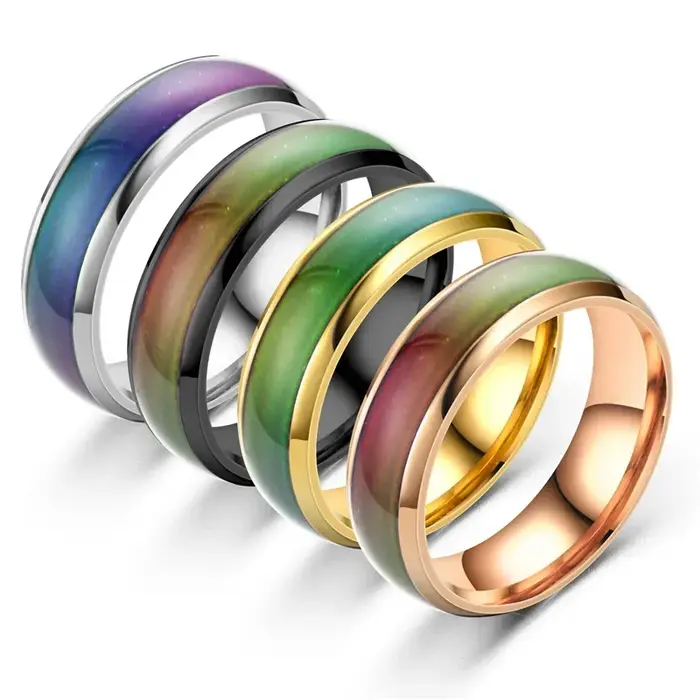 Nouvelle Bague d'Humeur 2026 à Changement de Couleur en Fonction de la Température – Bijou Intelligent à Décoloration – Meilleur Cadeau pour Amis – Vente Flash