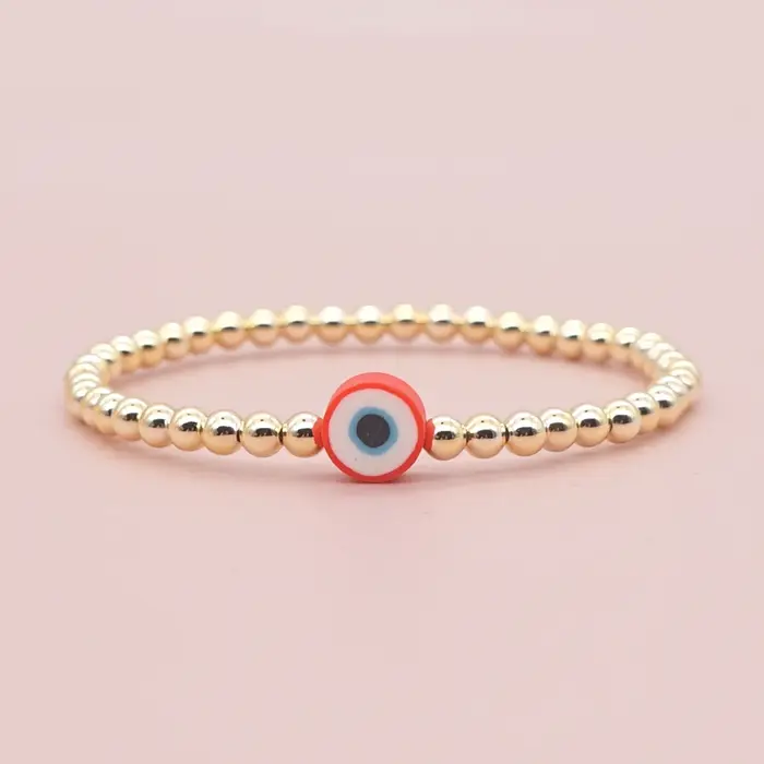 Bracelet de pâques en perles pour femmes, couleur or, œil turc, bijoux à la mode, argile, œil grec, 