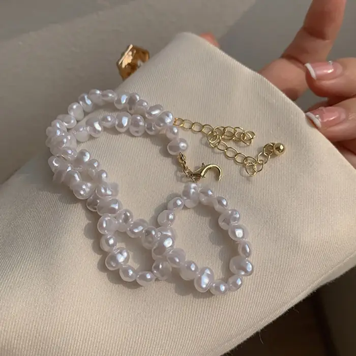 Collier de perles imité avec chaîne de clavicule pour femmes, bijou élégant pour cérémonies, mariages et occasions spéciales