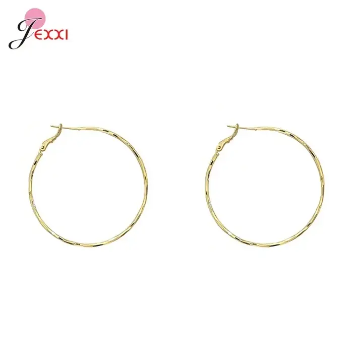 Boucles d'oreilles créoles en métal et argent Sterling S925