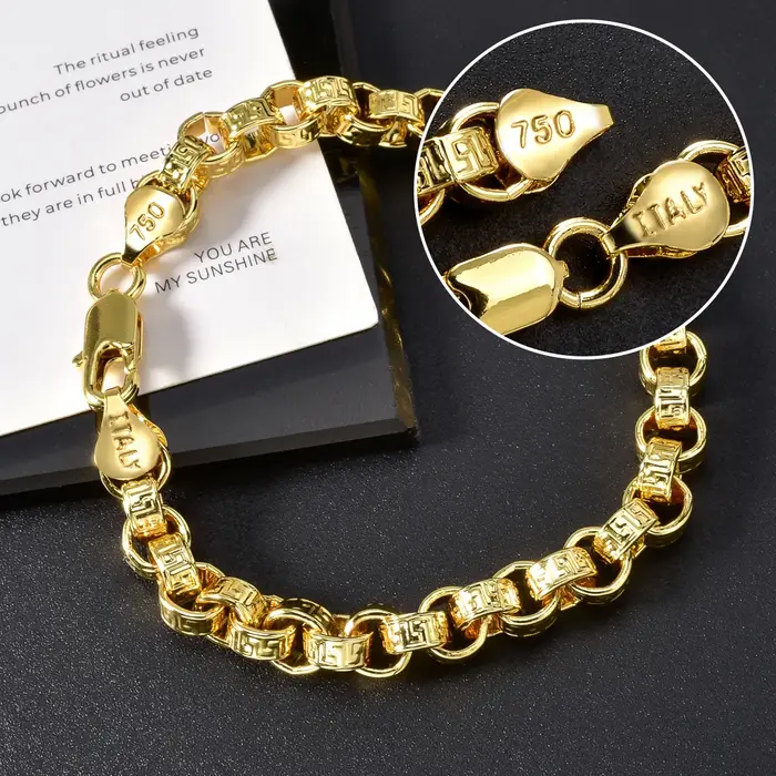 Bracelet plaqué or 18 carats Italie 750