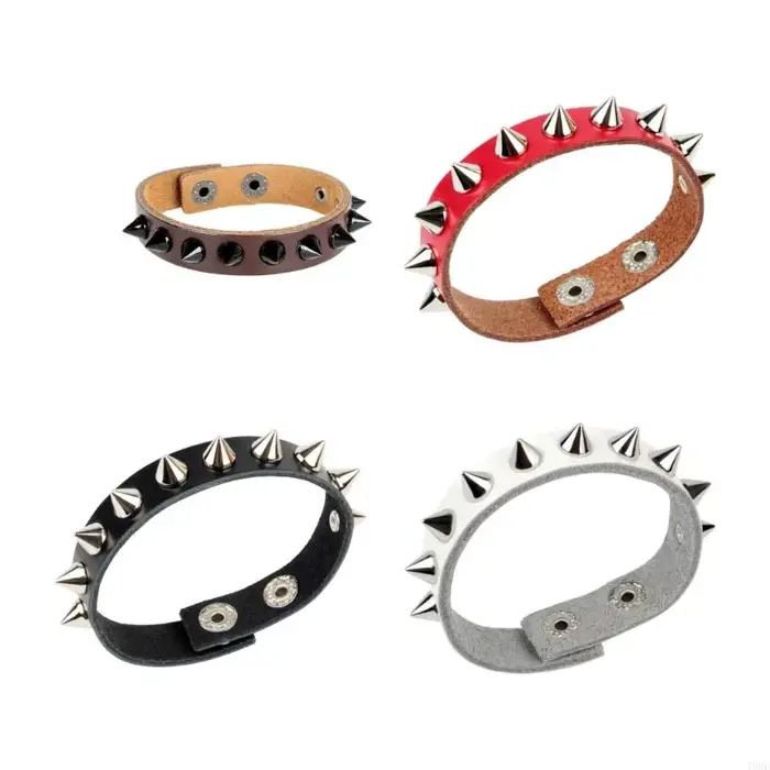 Bracelet à poignet à rocker en doux en souple avec des goujons en métal robustes