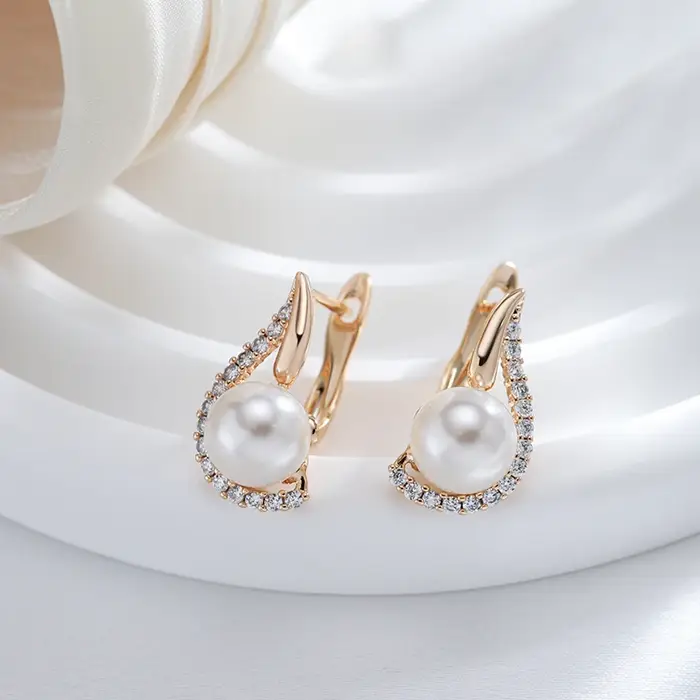 Kinel – boucles d'oreilles de luxe en or Rose pour femmes