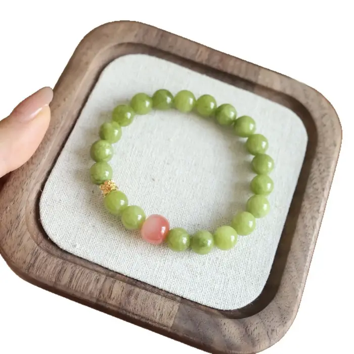 Bracelet en cristal d'olivine vert naturel