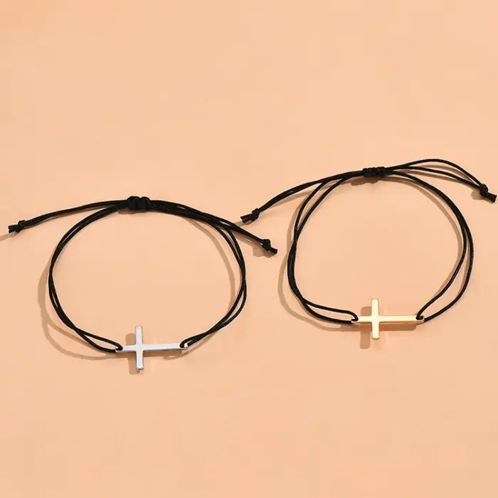 Bracelet croisé RUIYI en alliage de zinc pour homme et femme bijou chrétien croix style sportif à offrir pour diverses occasions