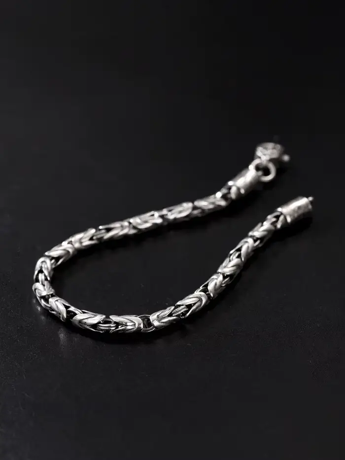 Bracelets en argent massif S925 pour hommes et femmes
