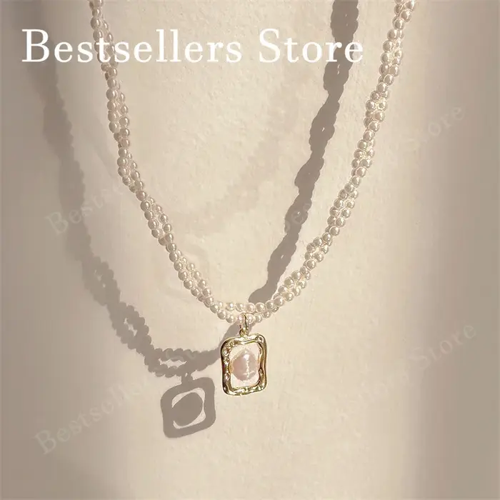 Collier en perle en argent sterling 925 élégant pour femmes occasions spéciales fête bijoux cadeau polyvalent