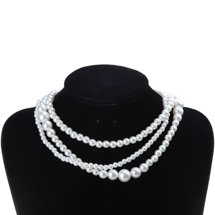 Collier de perles multicouches pour femmes, tour de cou élégant, bijoux de fête de mariage, cadeau d'anniversaire, 216.239.