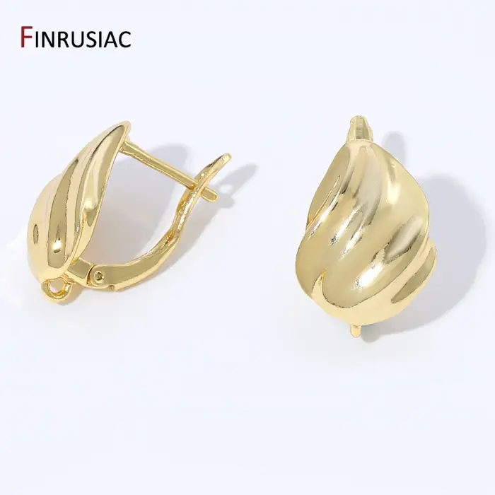 Crochets de boucles d'oreilles en laiton plaqué or 18 carats