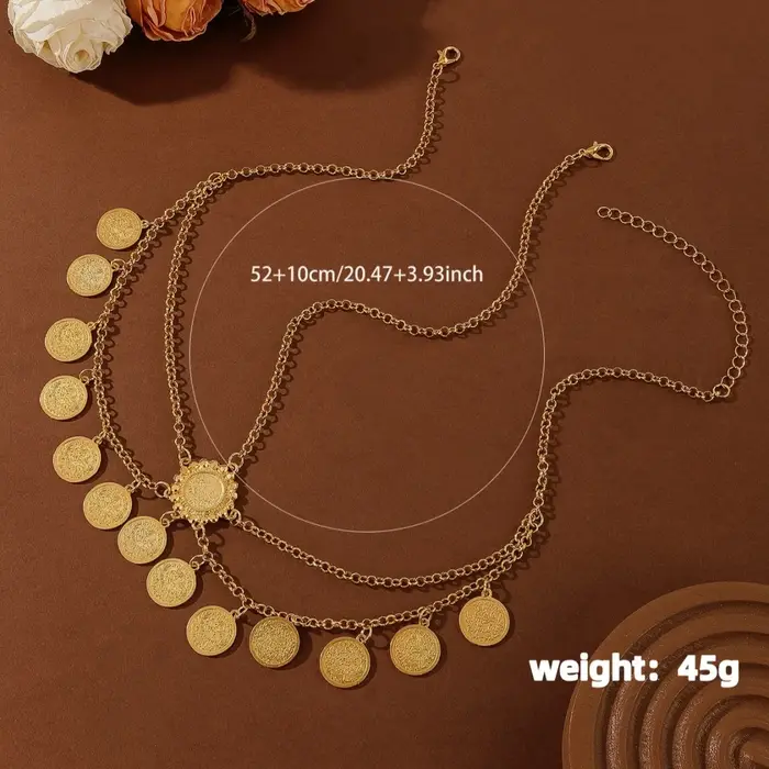 Bijoux kurdos en alliage couleur or égyptien chaîne de tête avec pompon pour femmes occasions spéciales traditionnelles mariage anniversaire