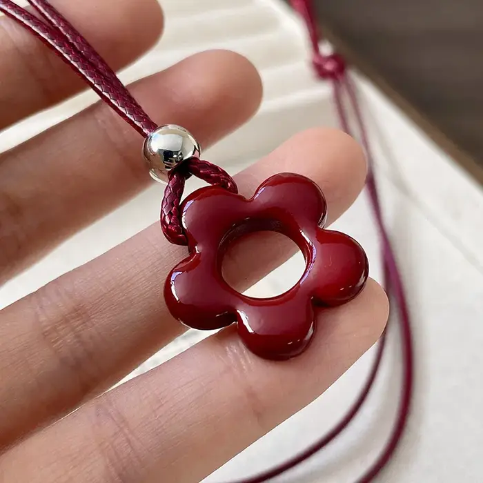 Collier pendentif fleur en résine pour femmes et filles, JoNeck fait à la main, déclaration de charm