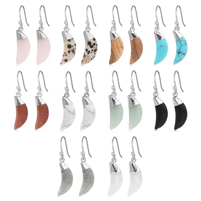 Boucles d'oreilles pierre lune pour femmes