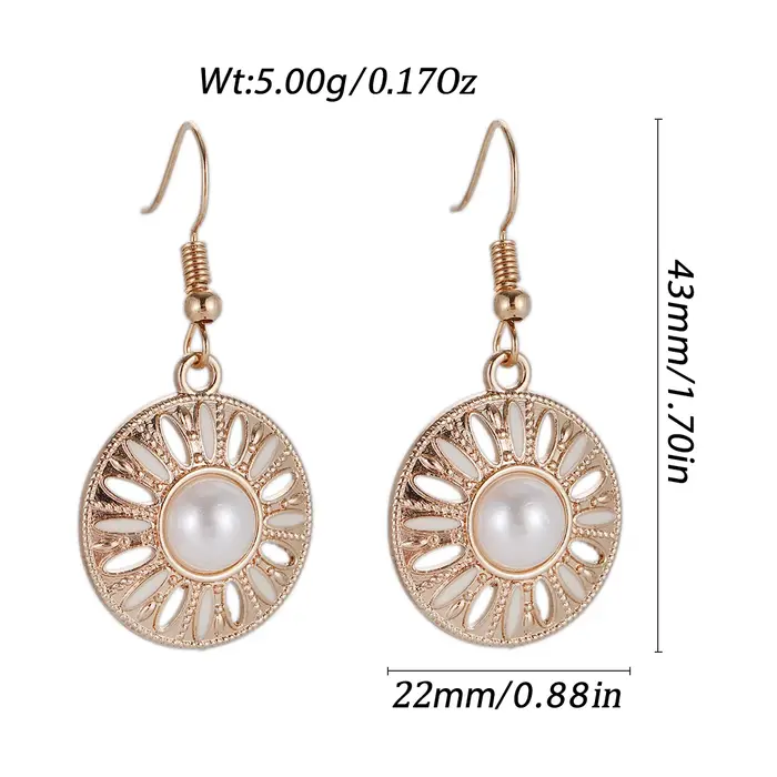 Boho Orange perle boucle d'oreille pour les femmes nouvelle mode émail fleur creux rond boucles d'or