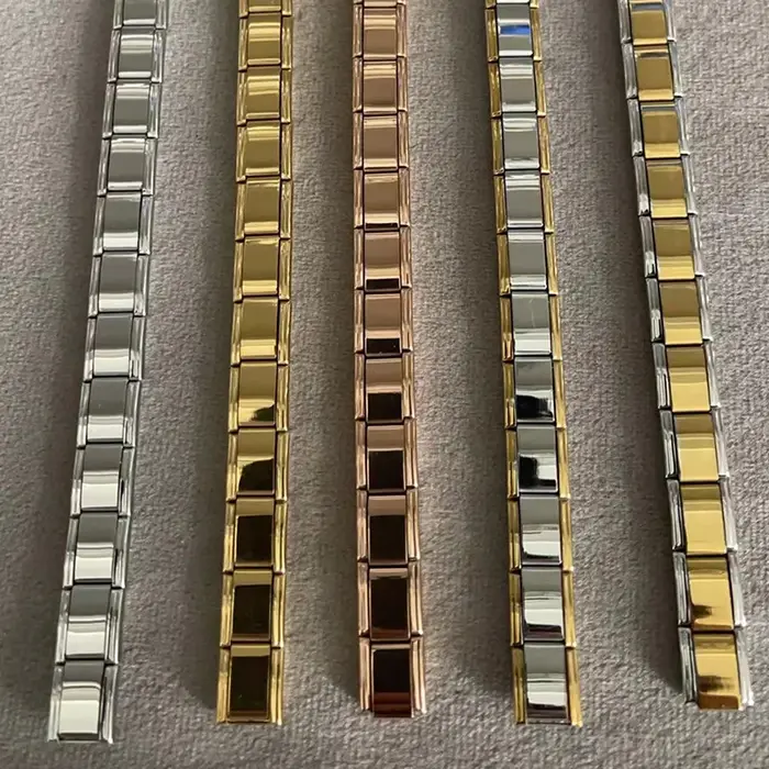 Bracelet à breloques italien en acier inoxydable doré pour femmes et hommes