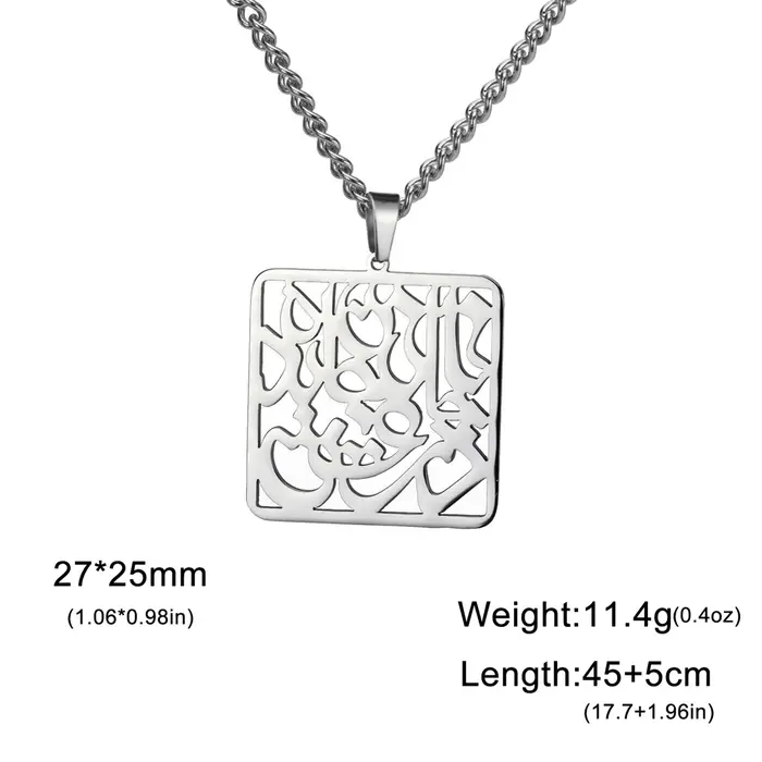 EUEAVAN Collier Étoile à Neuf Pointes Bahaiisme Bahai en Acier Inoxydable, Pendentif Calligraphie Po