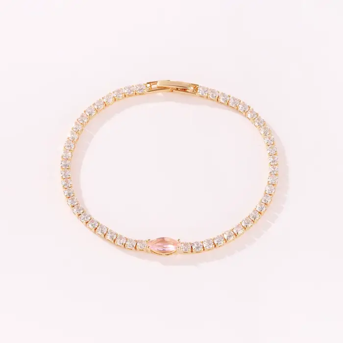 Bracelet tennis en zircone de bonne qualité pour femme, bracelet tendance hip-hop en cristal pour ad