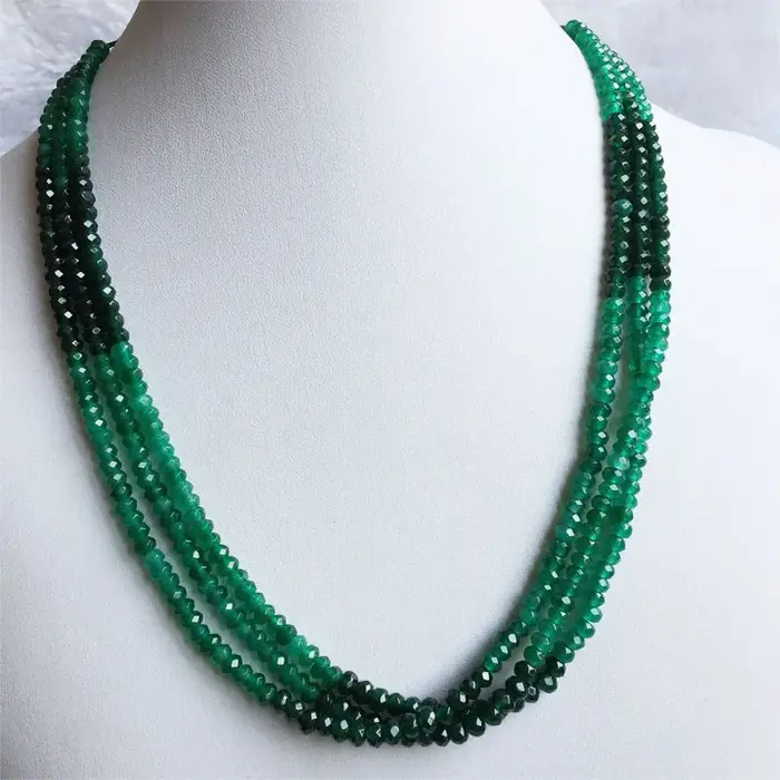 Collier émeraude verte Double couleur pour femmes