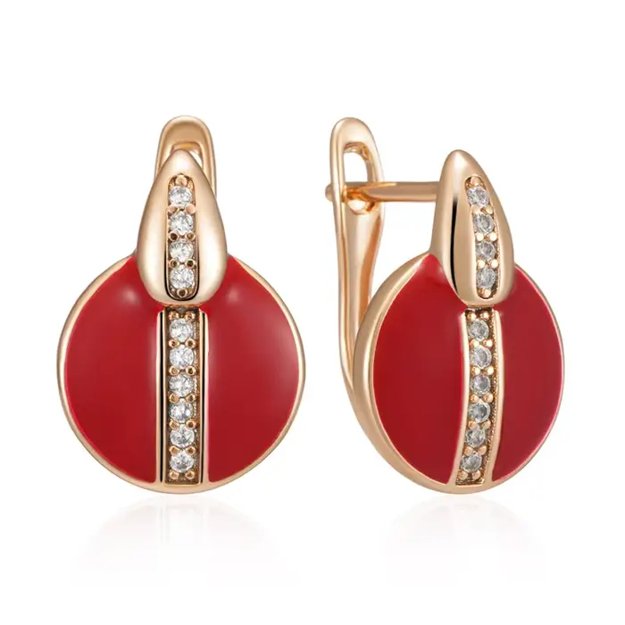 Kinel – boucles d'oreilles anglaises en émail rouge pour femmes et filles, bijoux de fête simples, c