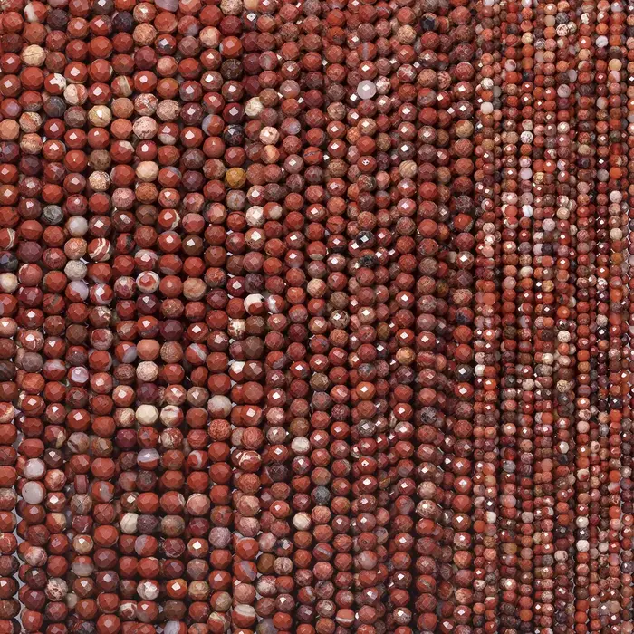 Perles en pierre de jaspe rouge naturel