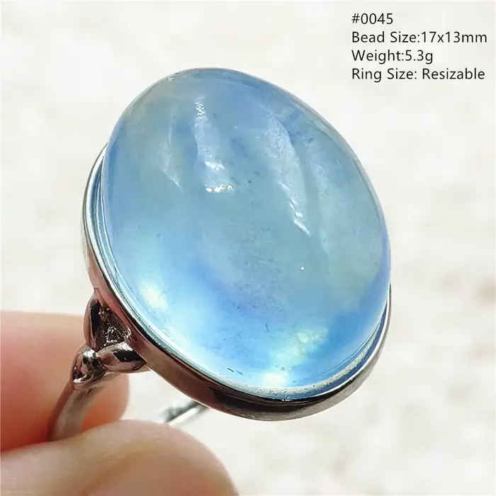 Bague Aigue-Marine Bleu Naturel