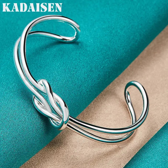 Bracelets en argent sterling 925 à nœuds pour femmes élégants ajustables bijoux fins pour femmes mode mariage fête cadeau spécial