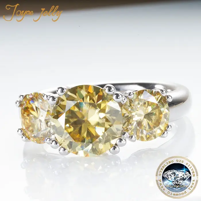 PomerceJelly-Bague en diamant Moissanite pour femme