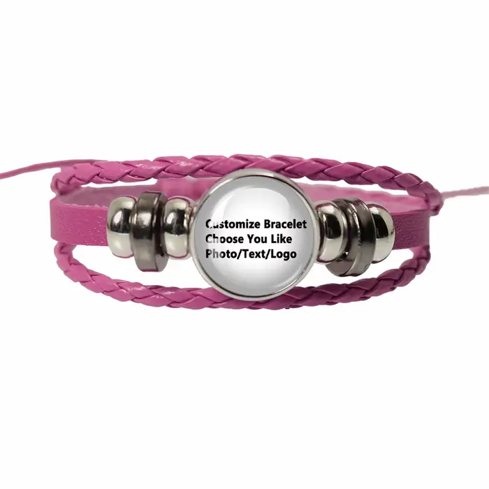 Personnalisez votre Bracelet vous choisissez une Photo/image/texte/Logo, Bracelet en cuir multicouch
