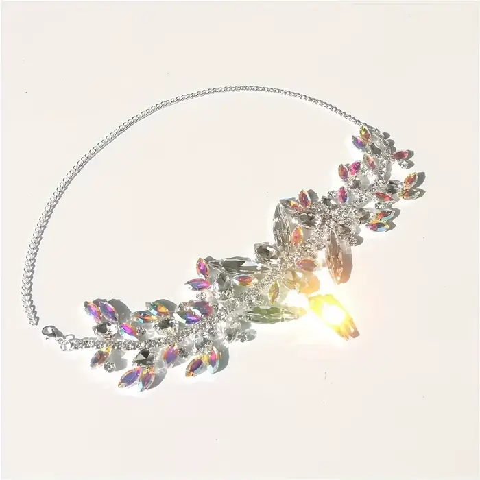 Collier ras du cou de luxe pour femme, grand collier en cristal coloré exagéré, collier de déclarati