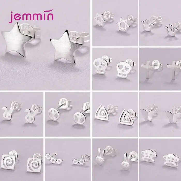 Différents modèles de boucles d'oreilles en argent 925 véritable