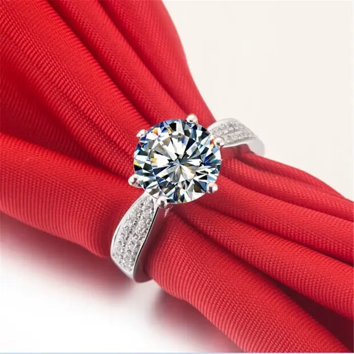 Bague en or blanc 14K diamant VVS1 1 carat alliance de mariage pour femmes engagement romantique occasions spéciales