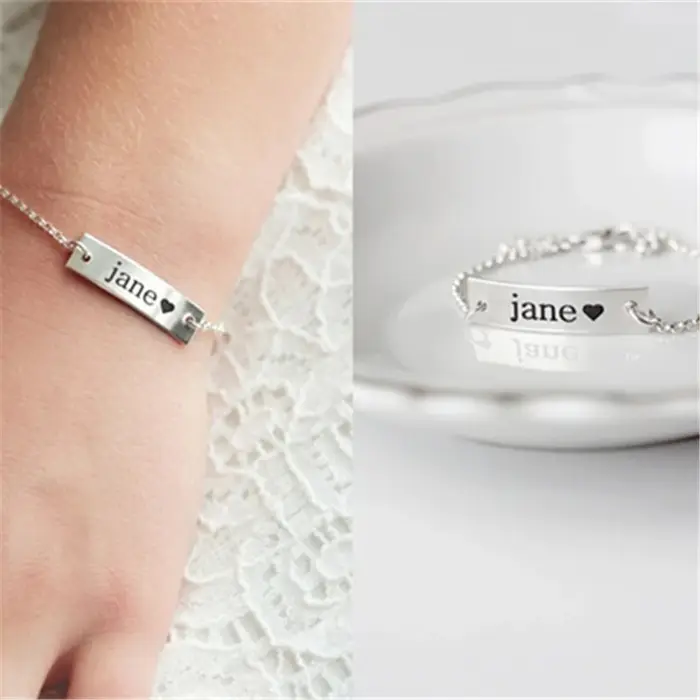 Bracelet lettre bijoux bébé nom personnalisé Bracelets or charme enfant ID