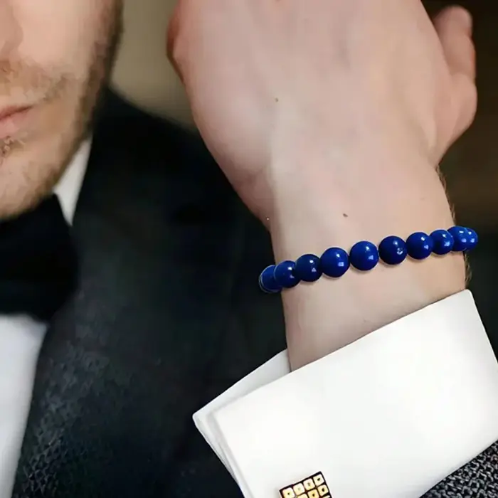 Bracelet Lapis Lazuli naturel bijou de couple pour homme et femme cadeau de mariage pour femmes et hommes occasions spéciales