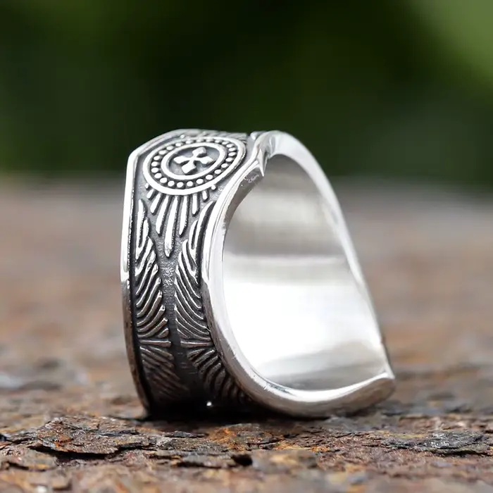 Bague étoilée en acier inoxydable 316L pour hommes