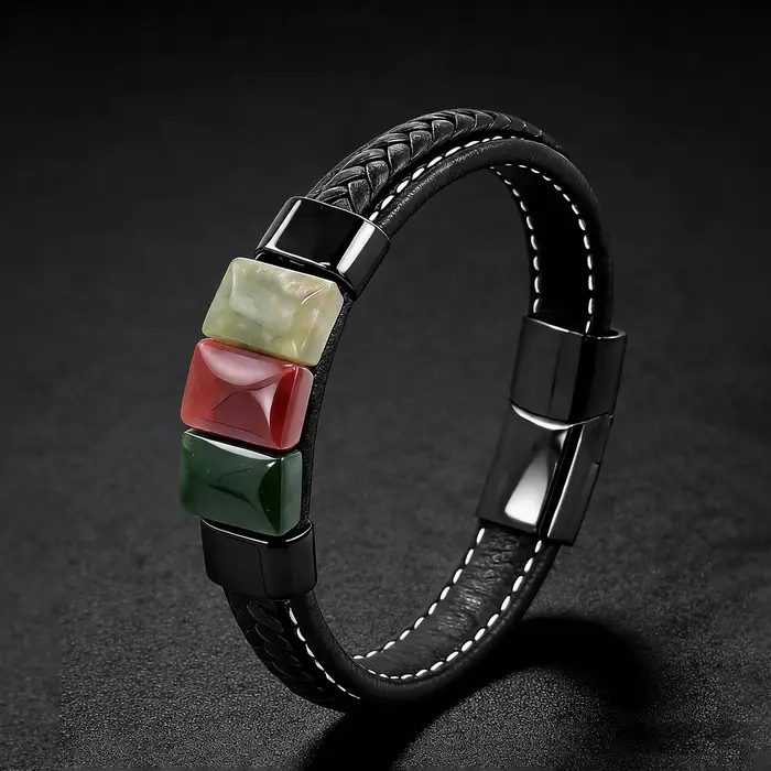 Bracelet en pierre d'améthyste naturelle pour hommes et femmes, tendance 2026, luxe, soulagement du 