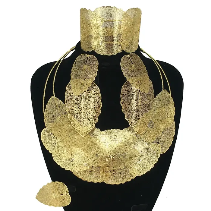 Ensembles de bijoux fantaisie pour femmes, patients nigérians, costume de mariage, collier de fête, 
