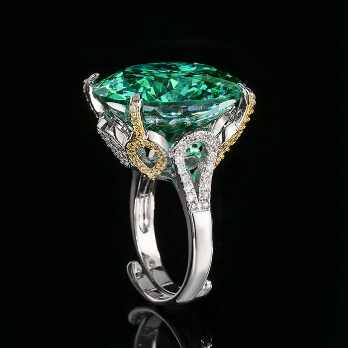 Bague ovale en saphir Tourmaline Paraiba
